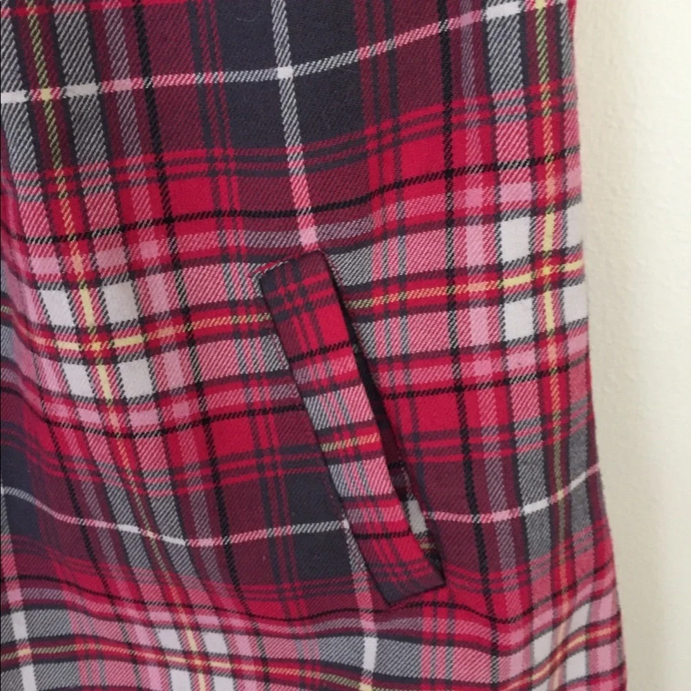 - H&M Girl’s flannel plaid  dress-red cap sleeves, size 6